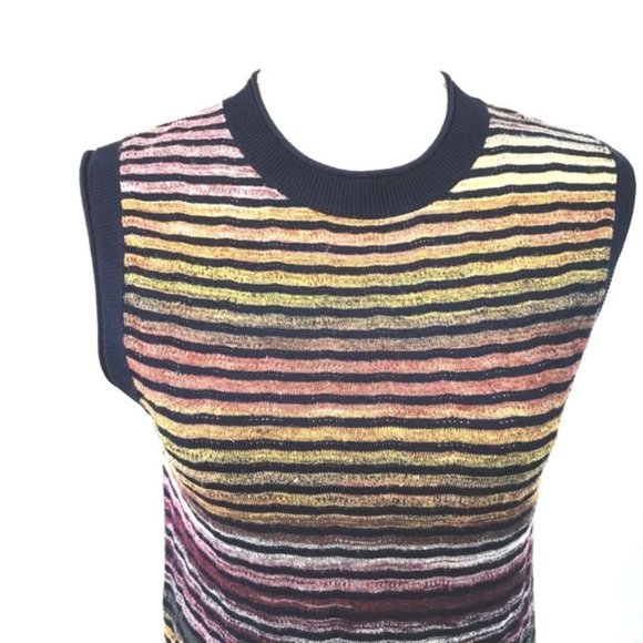 NWT ZARA KNIT COLLECTION Women M Striped Knit Mini Dress Tunic Cover-up Boho TOP - Picture 6 of 12